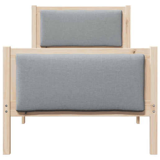 Estrutura de cama de solteiro moderno, Cinzento-claro 75 x 190 cm tecido
