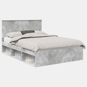 Estrutura de Cama de casal para adultos com cabeceira Concreto 140 x 200 cm