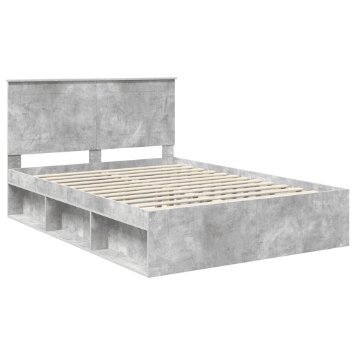 Estrutura de Cama de casal para adultos com cabeceira Concreto 140 x 200 cm