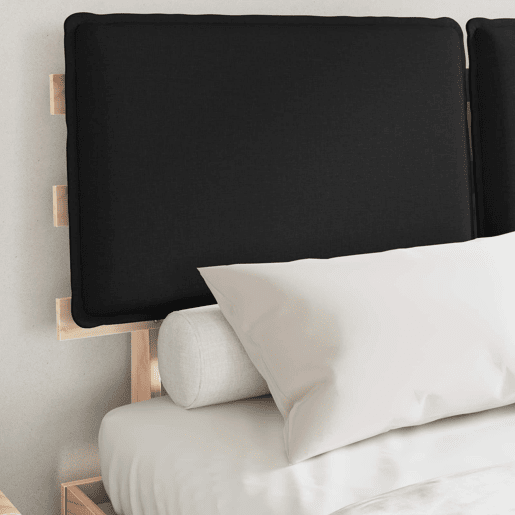 Estrutura de Cama de casal moderno com Cabeceira Estofada Preto 140 x 200 cm