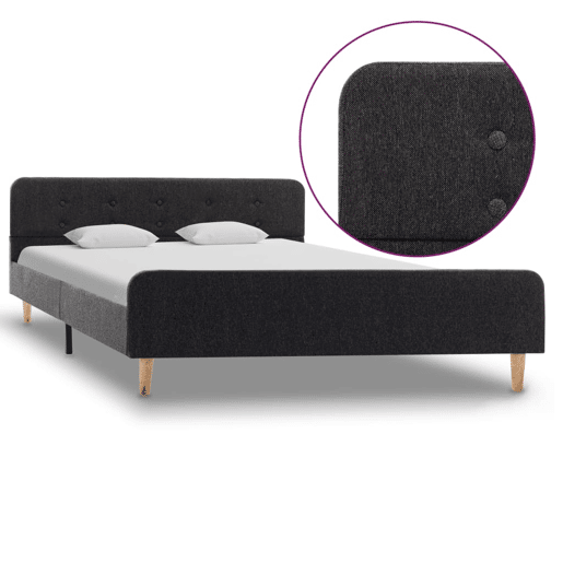 Estrutura De Cama De Casal Moderno - 140x200 cm serapilheira cinzento-escuro