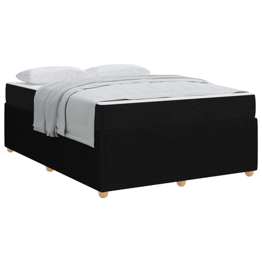 Estrutura da Cama de casal moderno com colchão Preto 140 x 200 cm tecido