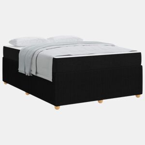 Estrutura da Cama de casal moderno com colchão Preto 140 x 200 cm tecido