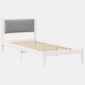 Estrutura de cama de solteiro para adultos com Cabeceira - Cinzento-claro 100 x 200 cm