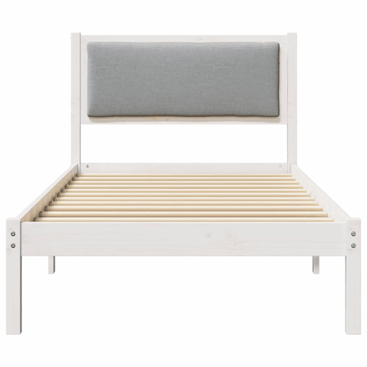 Estrutura de cama de solteiro para adultos com Cabeceira - Cinzento-claro 100 x 200 cm