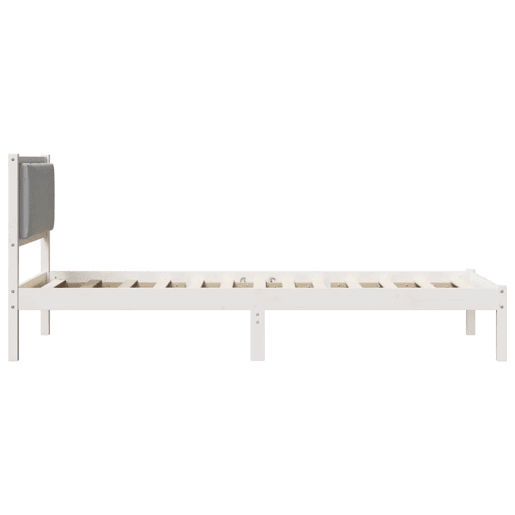 Estrutura de cama de solteiro para adultos com Cabeceira - Cinzento-claro 100 x 200 cm