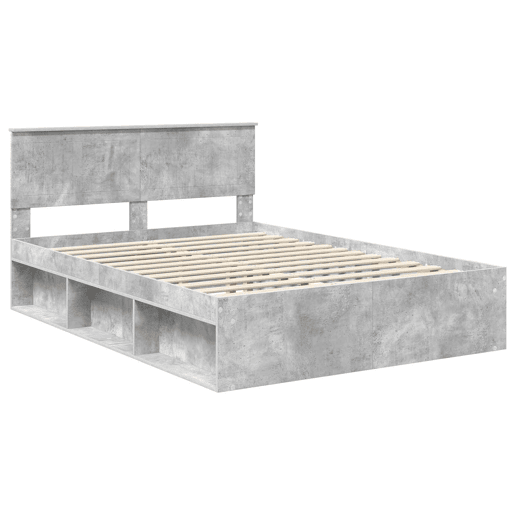 Estrutura de Cama de casal para adultos com cabeceira Concreto 140 x 200 cm