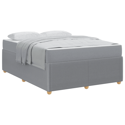 Estrutura De Cama De Casal Simple - Cinzento-claro 140 x 200 cm tecido