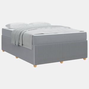 Estrutura De Cama De Casal Simple - Cinzento-claro 140 x 200 cm tecido