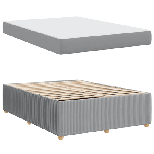 Estrutura De Cama De Casal Simple - Cinzento-claro 140 x 200 cm tecido