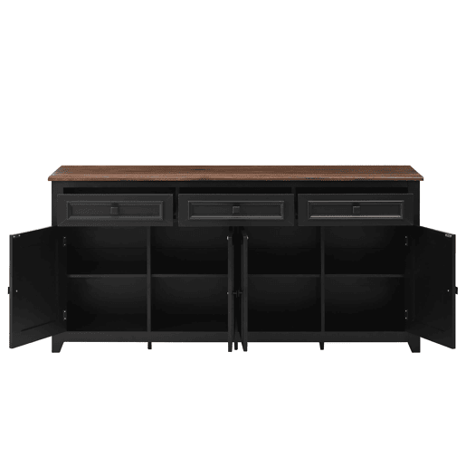 Aparador 160x35x76 cm - moderno e simples, arrumação para sala - preto