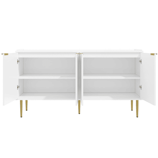 Aparador 140x38x75 cm - moderno com espaço de armazenamento - branco