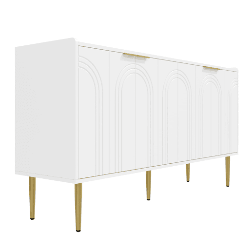 Aparador 140x38x75 cm - moderno com espaço de armazenamento - branco