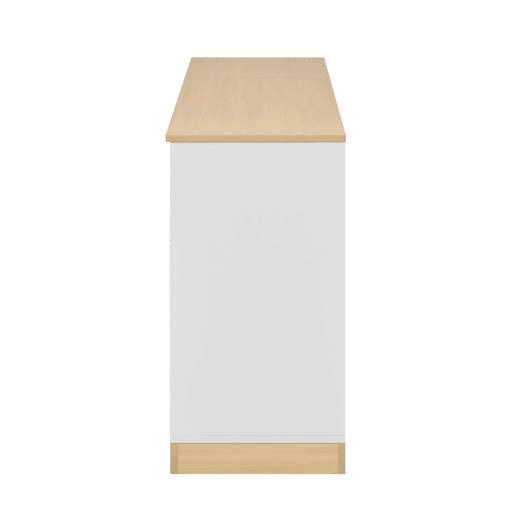 Aparador com 3 portas e 2 gavetas - armazenamento multifuncional para sala de estar e sala de jantar - Branco