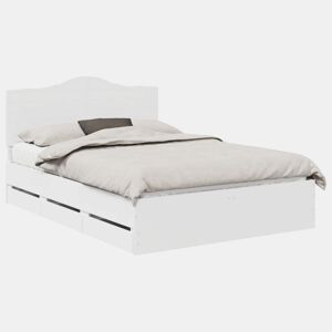 Estrutura De Cama De Casal Moderno - Branco 140 x 200 cm Madeira de Engenharia