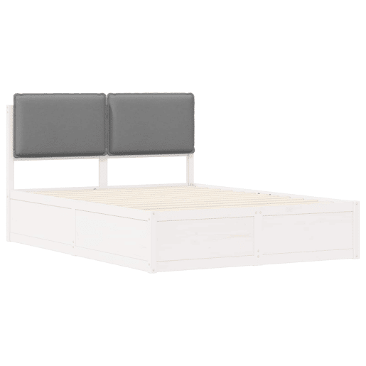 Estrutura de Cama de casal moderno com Cabeceira Estofada Cinzento-claro