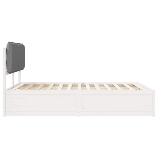 Estrutura de Cama de casal moderno com Cabeceira Estofada Cinzento-claro