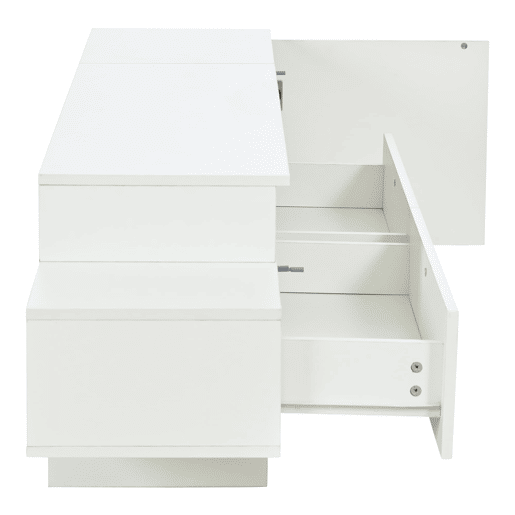 Conjunto de móveis para TV de 3 peças - Conjunto de sala com LED, portas acrílicas, branco Conjunto de móveis para TV de 3 peças - Conjunto de sala com LED, portas acrílicas, branco