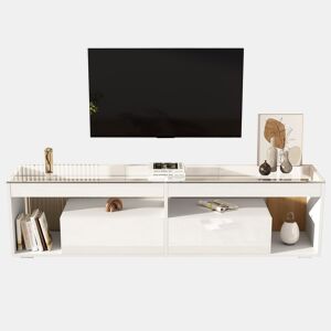 Móvel para TV 70 - LED, alto brilho, 2 gavetas, consola para salaquarto - Branco