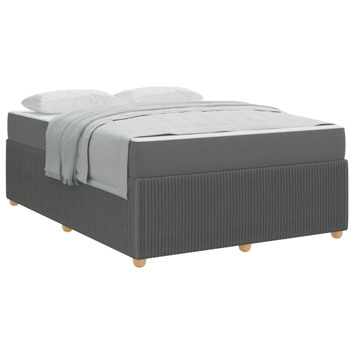 Estrutura da Cama de casal moderno com colchão Cinza Escuro 140 x 200 cm tecido
