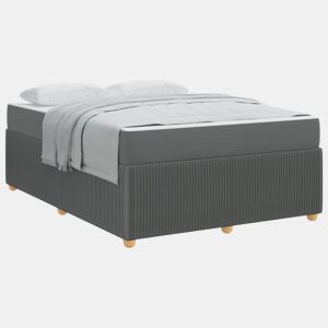 Estrutura da Cama de casal moderno com colchão Cinza Escuro 140 x 200 cm tecido