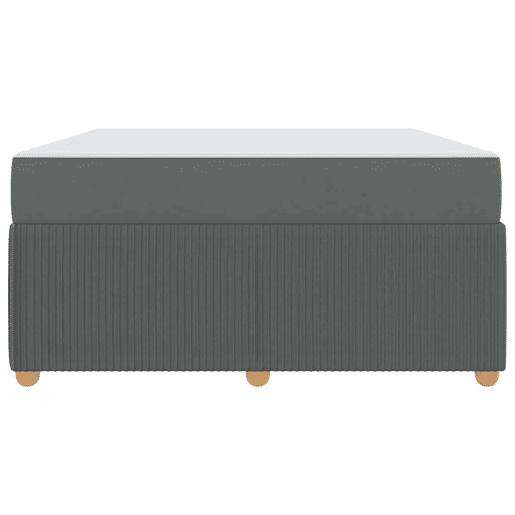 Estrutura da Cama de casal moderno com colchão Cinza Escuro 140 x 200 cm tecido