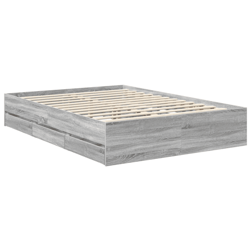 Estrutura da Cama de casal simple com cabeceira Sonoma cinza 140 x 190 cm