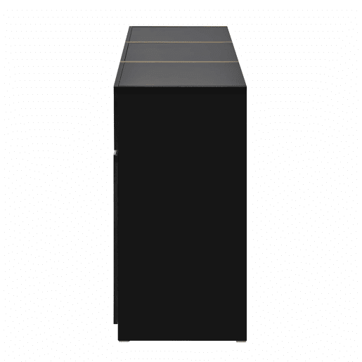 Aparador luxuoso - 3 portas e 2 gavetas - Acabamento lacado brilhante - Estilo moderno - Ideal para sala de estar, sala de jantar e entrada - Cor preta