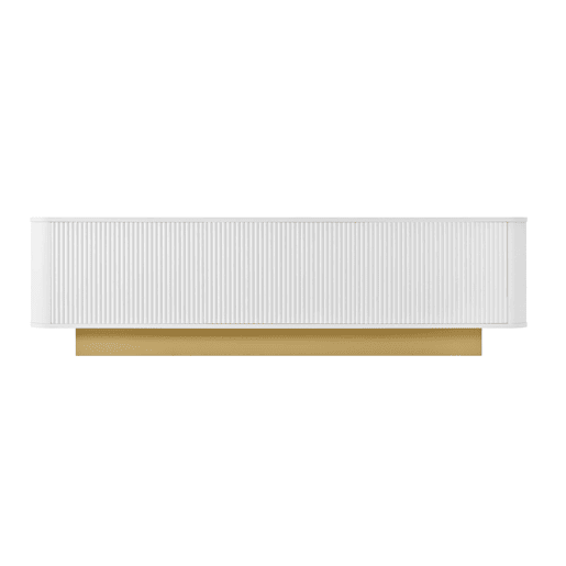 Móvel de TV 170 cm - Design arredondado, arrumação, gestão de cabos, frente texturizada - Branco