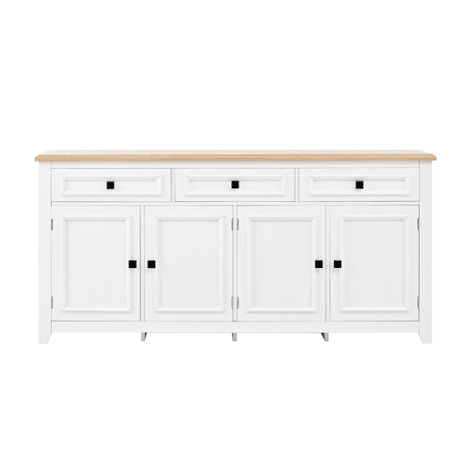 Aparador 160x35x76 cm - Moderno e minimalista, amplo espaço de armazenamento - Branco