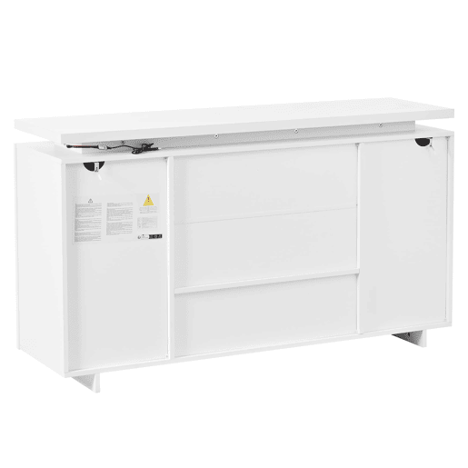 Aparador 140x40x80 cm - 1 gaveta, 4 portas, LED, sala, corredor ou cozinha - Branco Aparador 140x40x80 cm - 1 gaveta, 4 portas, LED, sala, corredor ou cozinha - Branco