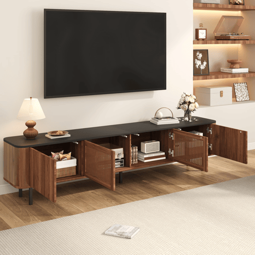 Móvel de TV 190x35x45 cm - design moderno e baixo - nogal Móvel de TV 190x35x45 cm - design moderno e baixo - nogal