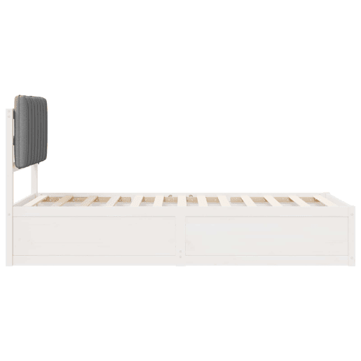 Estrutura de cama de solteiro simple com Cabeceira Estofada Cinzento-claro