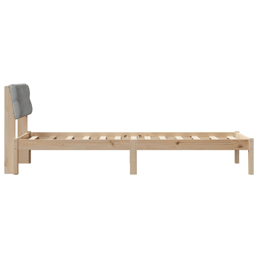 Estrutura de cama de solteiro simple - Marrom e cinza claro 75 x 190 cm