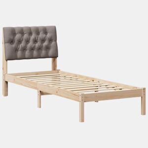 Estrutura de cama de solteiro para adultos com Cabeceira Estofada Castanho 75 x 190 cm