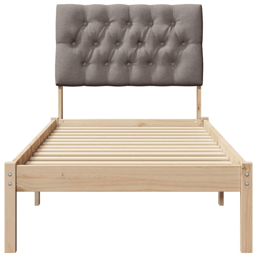 Estrutura de cama de solteiro para adultos com Cabeceira Estofada Castanho 75 x 190 cm