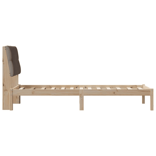Estrutura de cama de solteiro para adultos com Cabeceira Estofada Castanho 75 x 190 cm