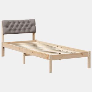 Estrutura de cama de solteiro para adultos com cabeceira Marrom e taupe 75 x 190 cm