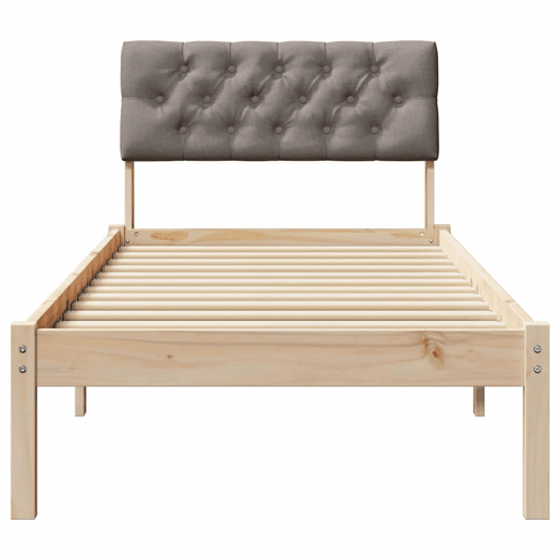 Estrutura de cama de solteiro para adultos com cabeceira Marrom e taupe 75 x 190 cm