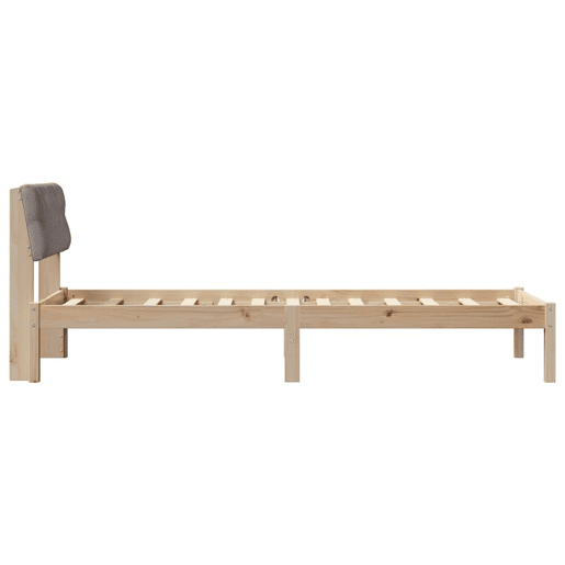 Estrutura de cama de solteiro para adultos com cabeceira Marrom e taupe 75 x 190 cm