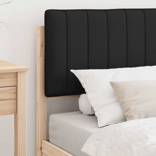 Estrutura de cama de solteiro para adultos com Cabeceira Estofada Preto 90 x 190 cm