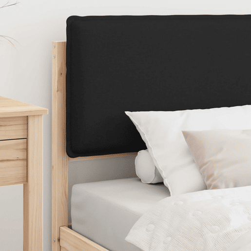 Estrutura de cama de solteiro para adultos com Cabeceira Estofada Preto 80 x 200 cm