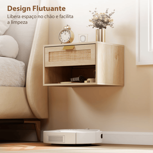 HOMCOM Conjunto de 2 Mesas de Cabeceira Suspensas Mesas de Cabeceira com Gaveta de Vime Prateleira Aberta Economiza Espaço Design Nórdico para Sala de Estar 40x30x25 cm Carvalho HOMCOM Conjunto de 2 Mesas de Cabeceira Suspensas Mesas de Cabeceira com Gaveta de Vime Prateleira Aberta Economiza Espaço Design Nórdico para Sala de Estar 40x30x25 cm Carvalho