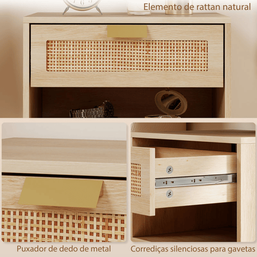 HOMCOM Conjunto de 2 Mesas de Cabeceira Suspensas Mesas de Cabeceira com Gaveta de Vime Prateleira Aberta Economiza Espaço Design Nórdico para Sala de Estar 40x30x25 cm Carvalho HOMCOM Conjunto de 2 Mesas de Cabeceira Suspensas Mesas de Cabeceira com Gaveta de Vime Prateleira Aberta Economiza Espaço Design Nórdico para Sala de Estar 40x30x25 cm Carvalho