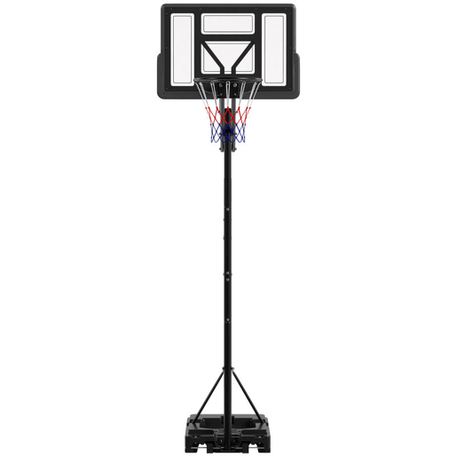 SPORTNOW Tabela de Basquetebol para Exterior, Altura Ajustável em 5 Níveis (2,35-3,05 m), Portátil com Rodas, Base Preenchível e Bolsa de Peso, Ideal para Adultos e Adolescentes