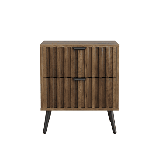 Mesa de cabeceira 45x40x53 cm - Moderna com 2 gavetas - Nogueira Mesa de cabeceira 45x40x53 cm - Moderna com 2 gavetas - Nogueira
