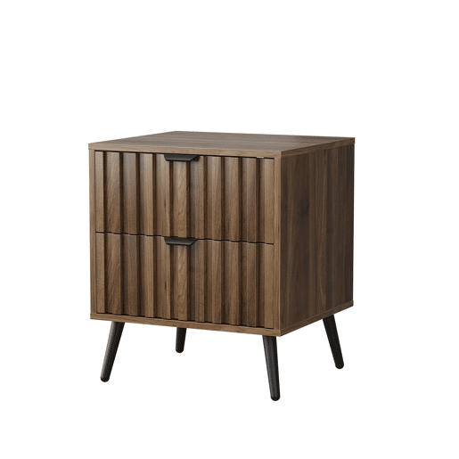 Mesa de cabeceira 45x40x53 cm - Moderna com 2 gavetas - Nogueira Mesa de cabeceira 45x40x53 cm - Moderna com 2 gavetas - Nogueira