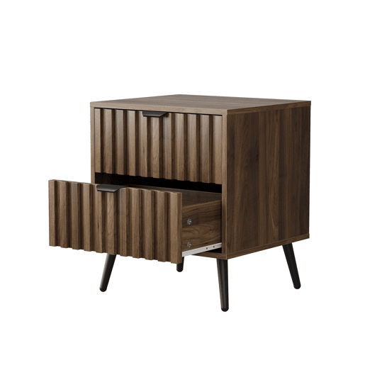Mesa de cabeceira 45x40x53 cm - Moderna com 2 gavetas - Nogueira Mesa de cabeceira 45x40x53 cm - Moderna com 2 gavetas - Nogueira