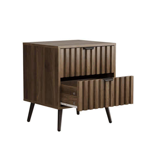 Mesa de cabeceira 45x40x53 cm - Moderna com 2 gavetas - Nogueira Mesa de cabeceira 45x40x53 cm - Moderna com 2 gavetas - Nogueira