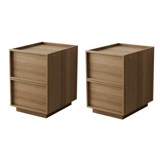 Mesinhas de cabeceira 38x45x54 cm - 2 peças, estilo medieval, sem puxadores - Carvalho